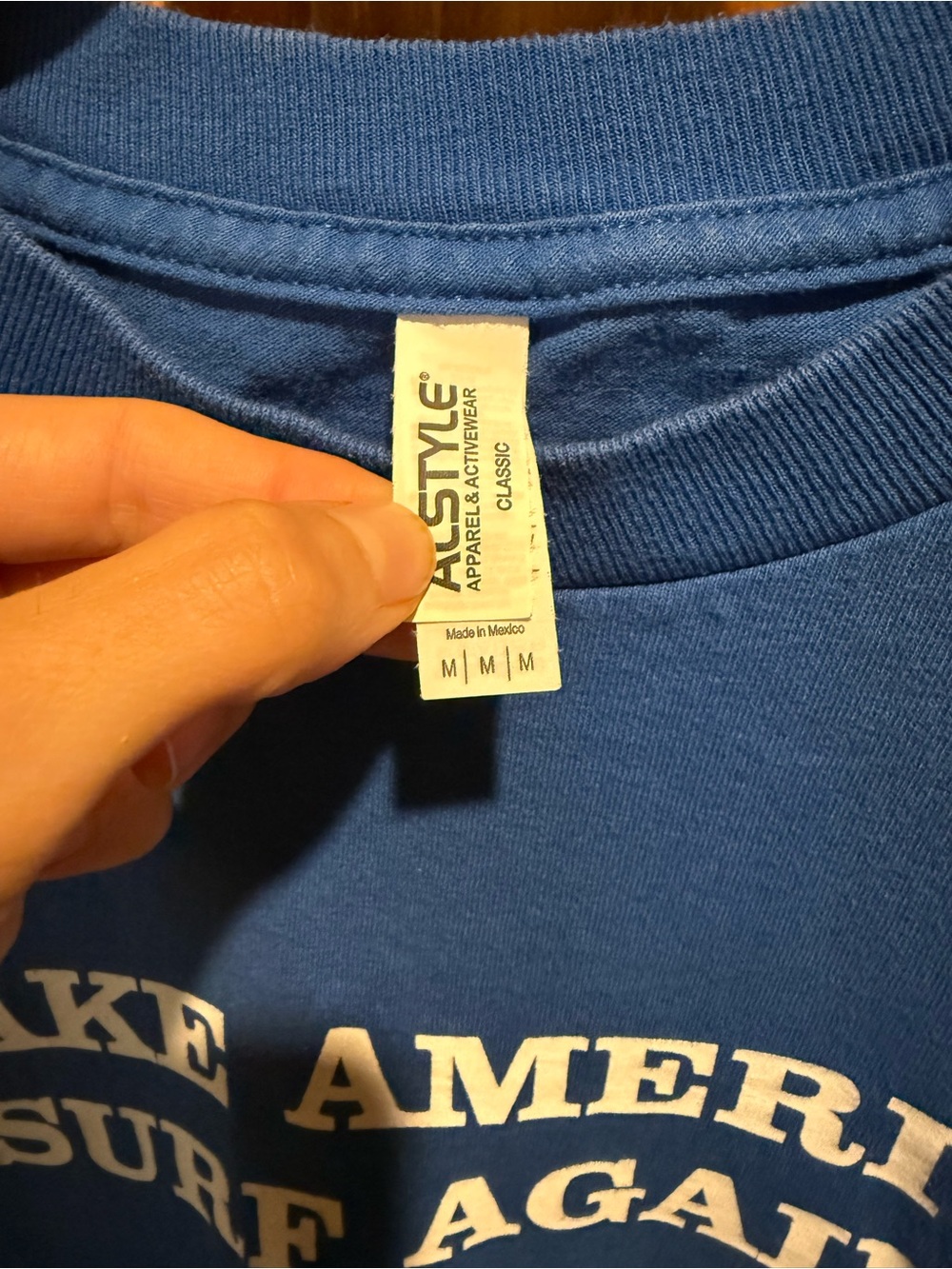 Blue "Make America Surf Again" Graphic Tee - Unbranded - Picture 4 of 5